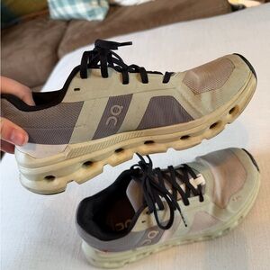 On Running Men's Tan and Black Athletic Shoes